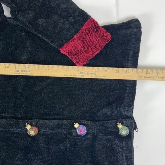Vtg  J Two New York Black Maroon Cardigan Sweater w Perfume Bottle Buttons LARGE - Picture 10 of 12